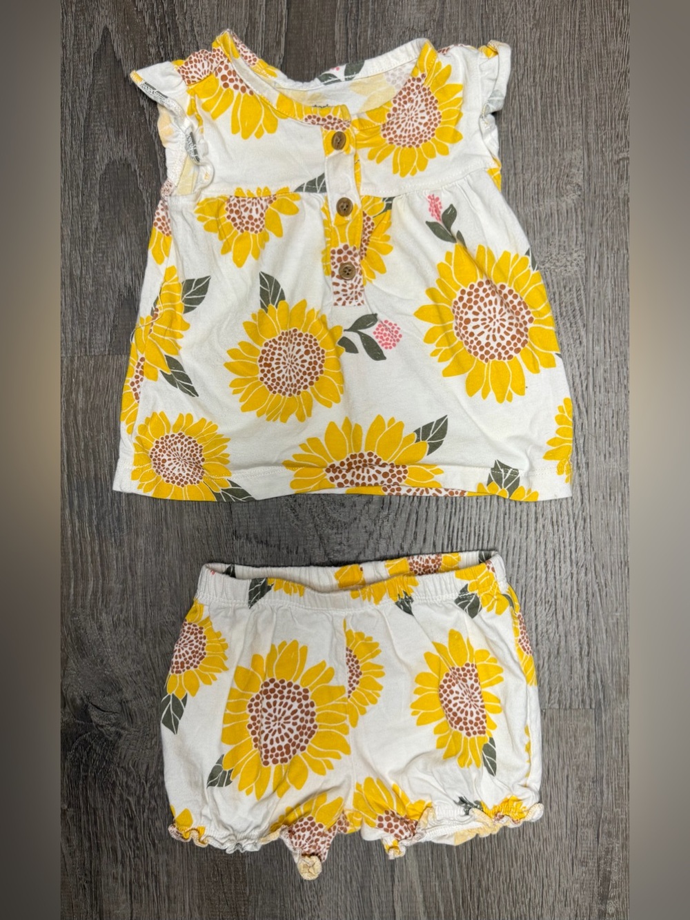 Carter's White & Yellow Sunflower Girls Set